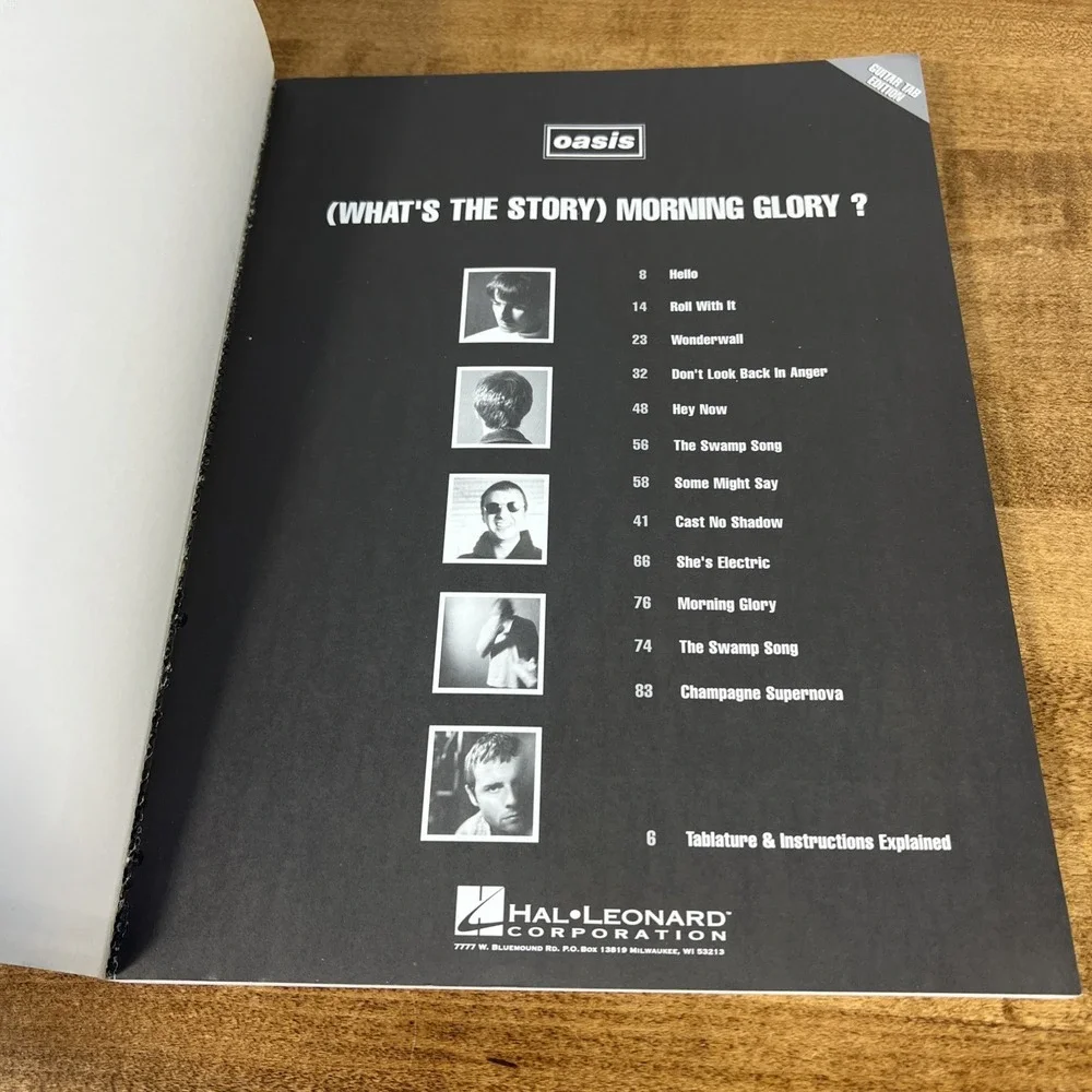 OASIS: (WHAT'S THE STORY) MORNING GLORY?‎ Hal Leonard Guitar Tablature Songbook